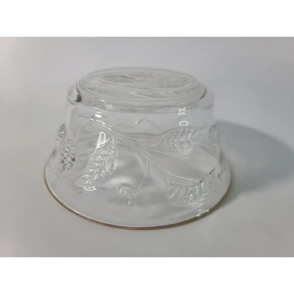 Gold Rimmed Crystal Bowl Marked FRANCE  Berries, vines, and Leaves  2  1/4” X 5”